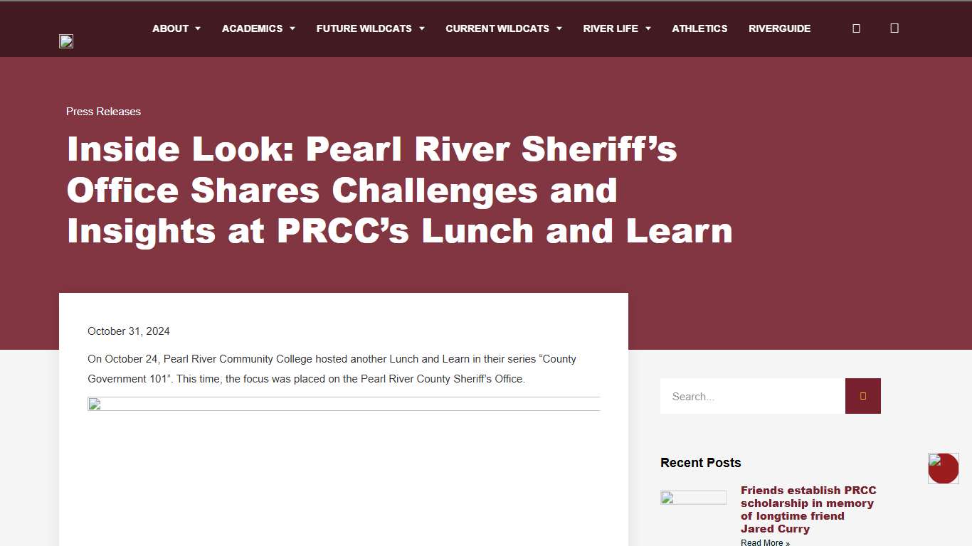 Inside Look: Pearl River Sheriff’s Office Shares Challenges and Insights at PRCC’s Lunch and Learn | Pearl River Community College